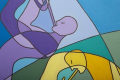 Trio de Jazz, peinture acrylique moderne de Ricardo Huerta