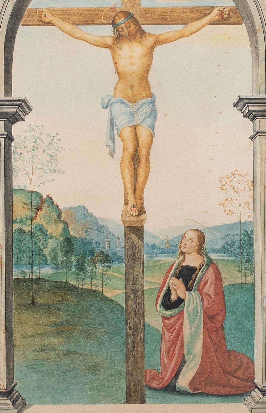 Triptych Of The Crucifixion, circa 19th Century  after PIETRO PERUGINO For Sale 3