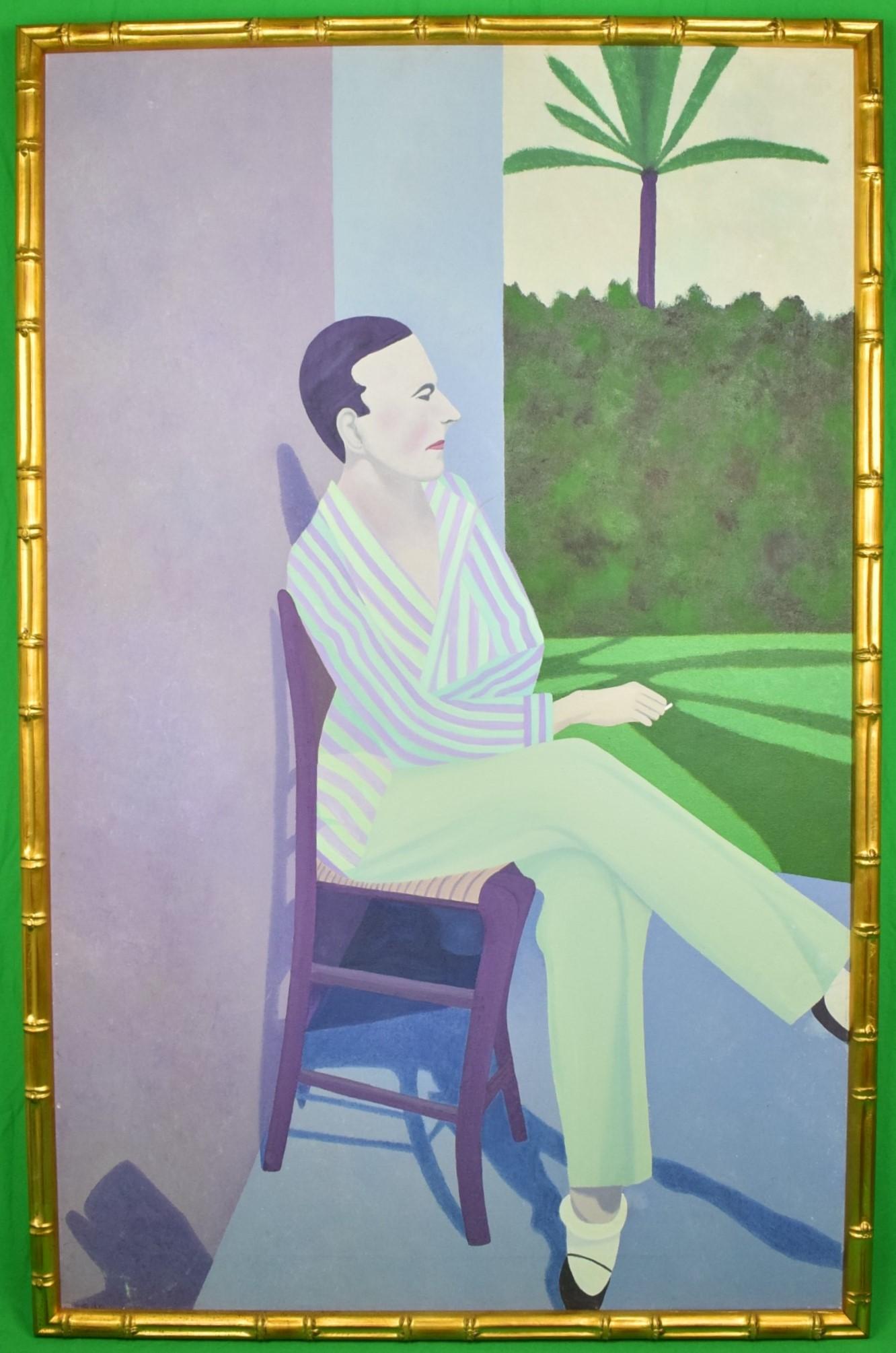 Unknown Figurative Painting - "Dandy In Tropical Attire"