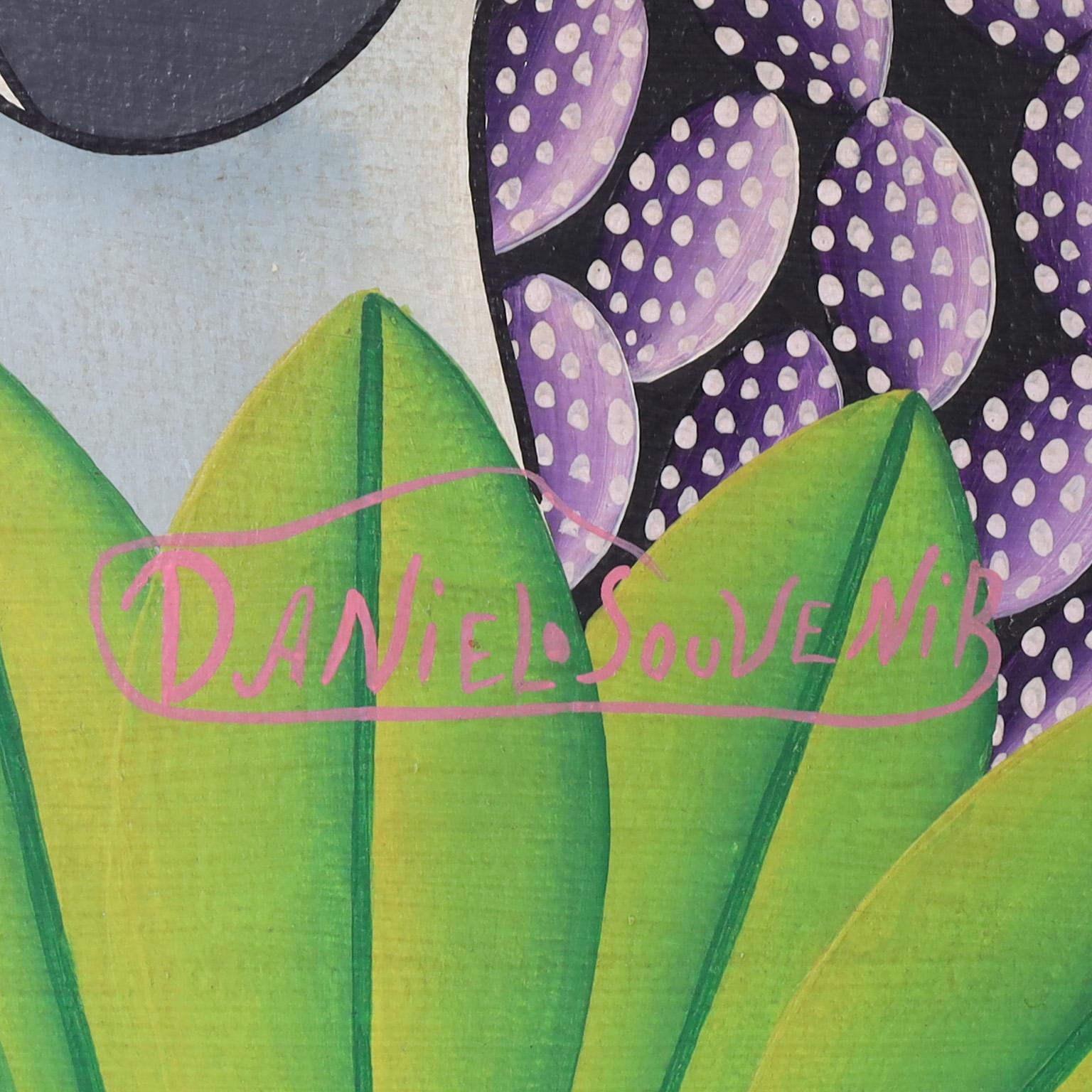 Pintura tropical de la selva haitiana por Daniel Souvenir 4