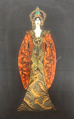 Turandot's Costume Draft - Original Tempera - 1930s