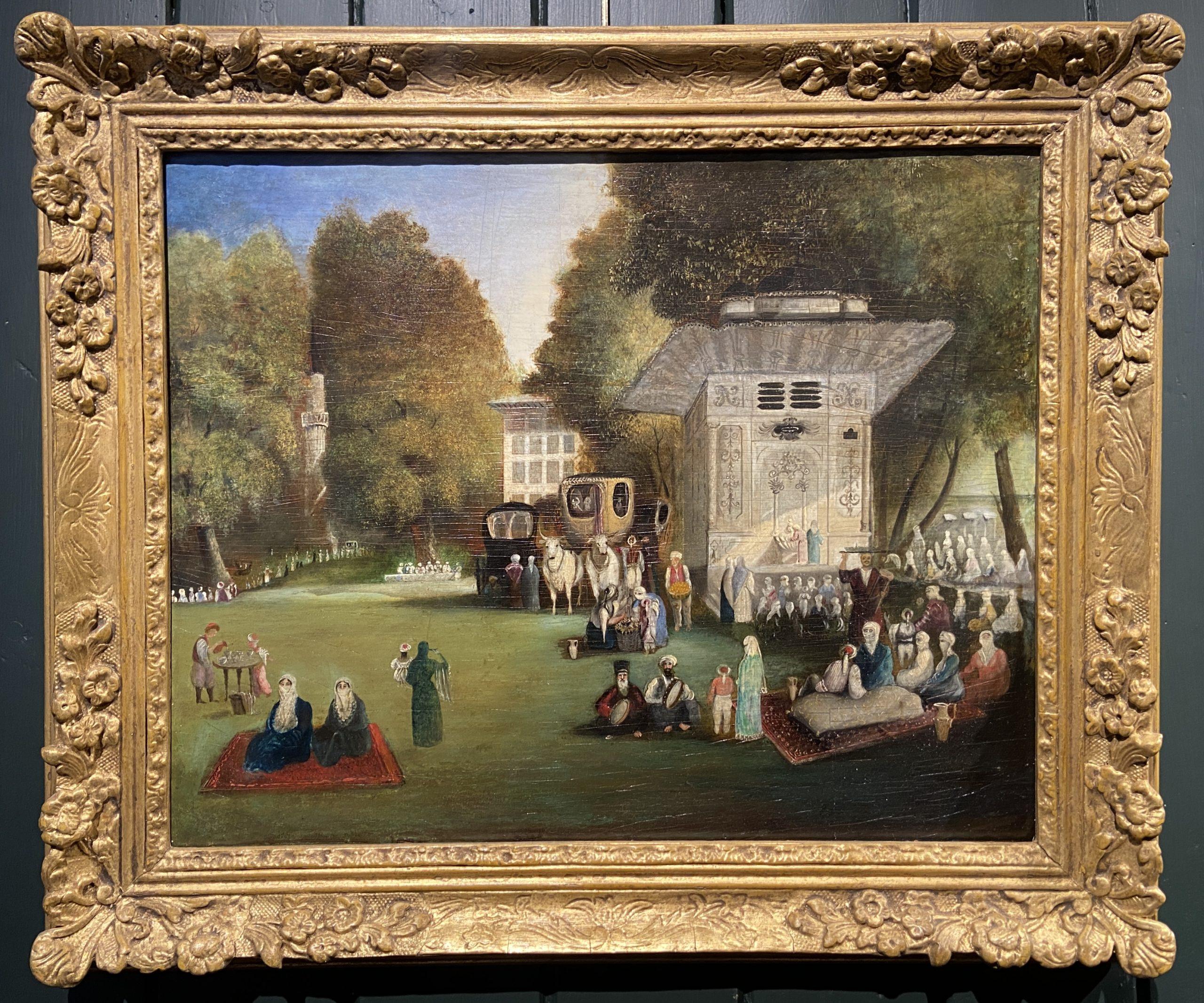 Turkish Garden Party, Early 19th Century Oil - Painting by Unknown