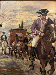 Toscane Historique Peinture figurative 20ème siècle huile sur toile