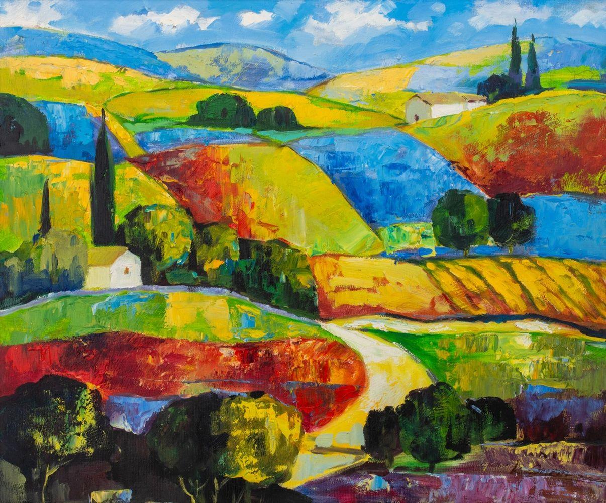 Scène de paysage en Toscane - Painting de Unknown