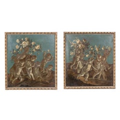 Two, 18th Century Overdoor Paintings