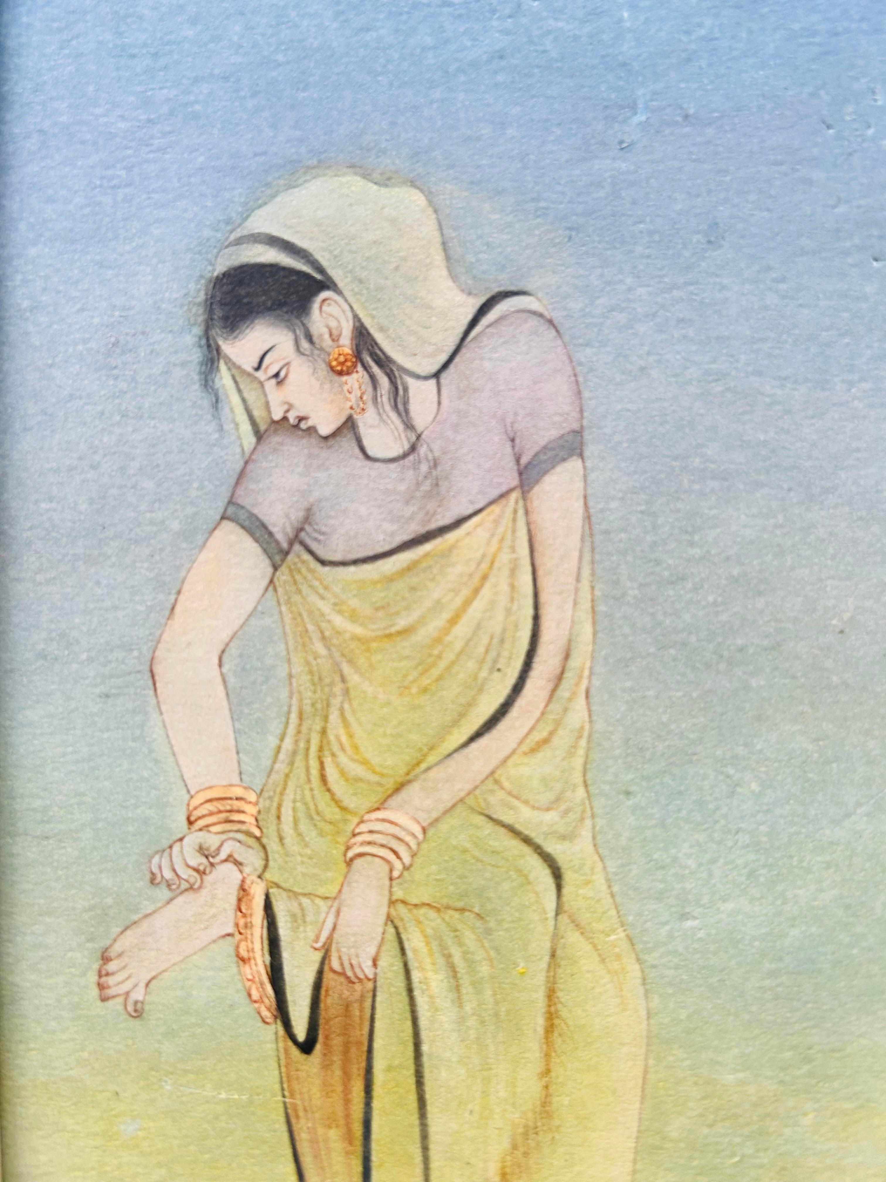 Two Bengal School wash Watercolours Signed and Dated 1917 Calcutta Tagore N Bose For Sale 11