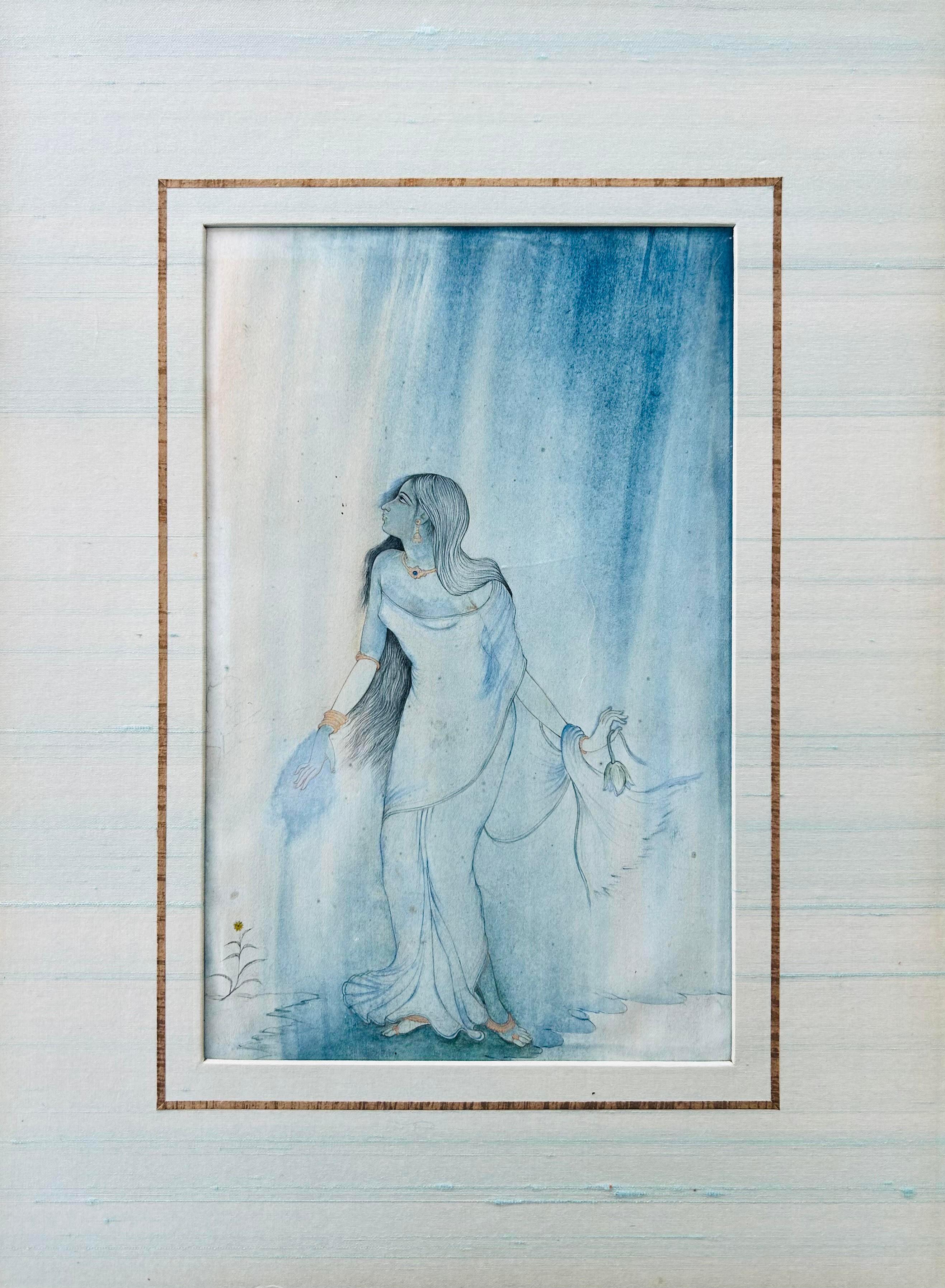 Two Bengal School wash Watercolours Signed and Dated 1917 Calcutta Tagore N Bose - Other Art Style Painting by Unknown