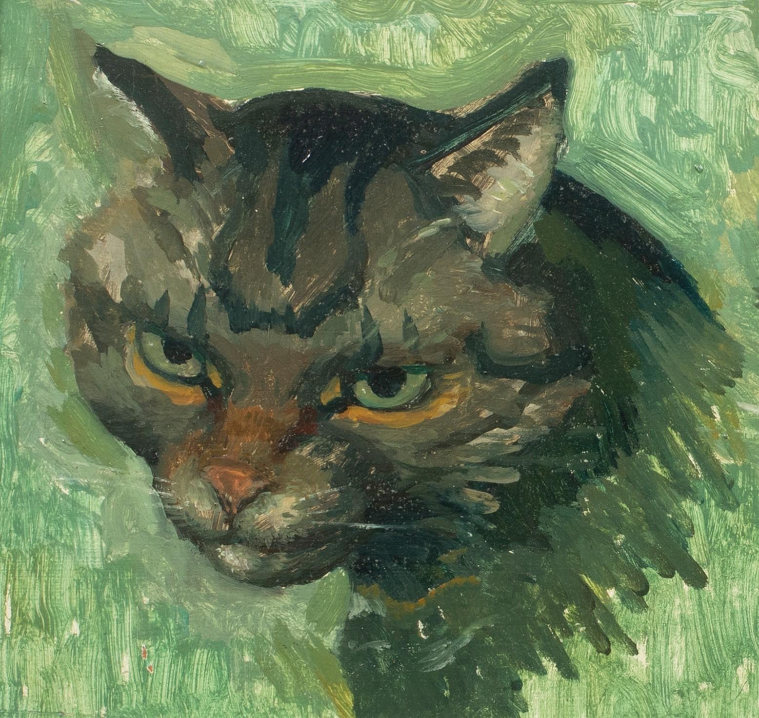 Two Cats, early 20th Century   - Painting by Unknown
