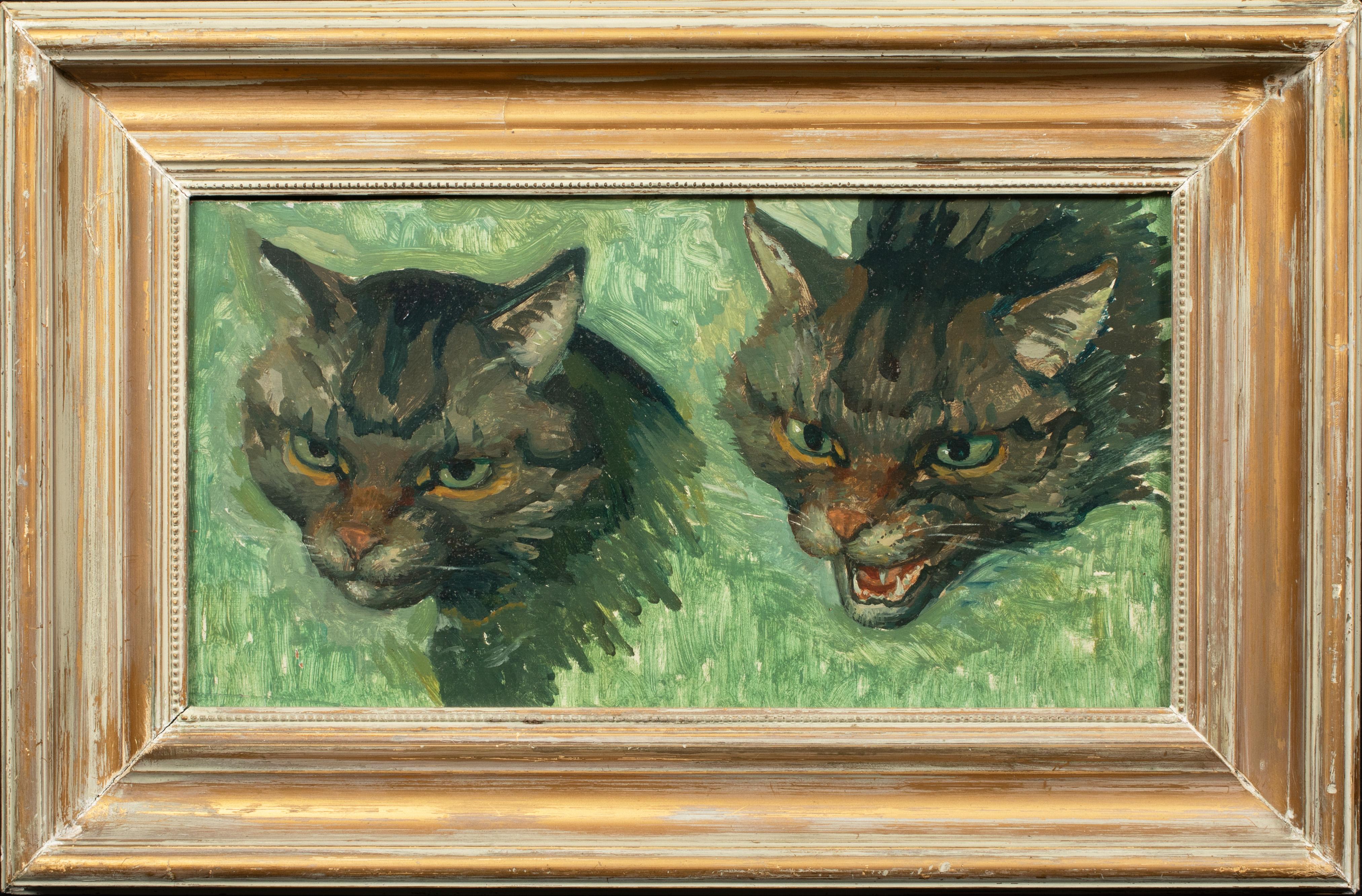 Unknown Portrait Painting - Two Cats, early 20th Century  