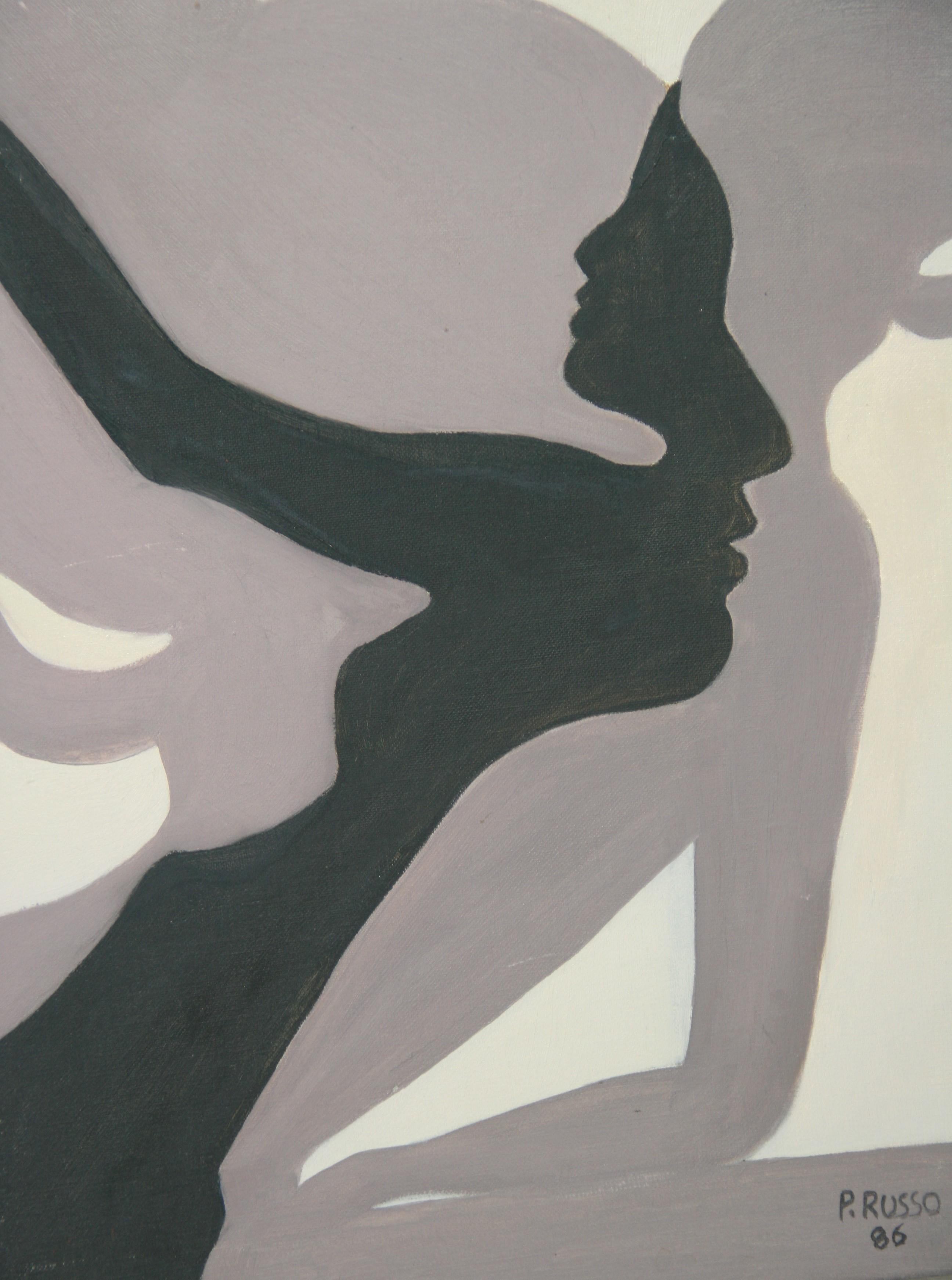 5022 Surreal Abstract set in a brushed aluminum frame
Signed P.Russo 1986