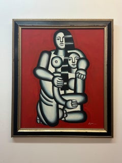 Used After Fernando Leger "Two figures, Naked on Red Bottom"