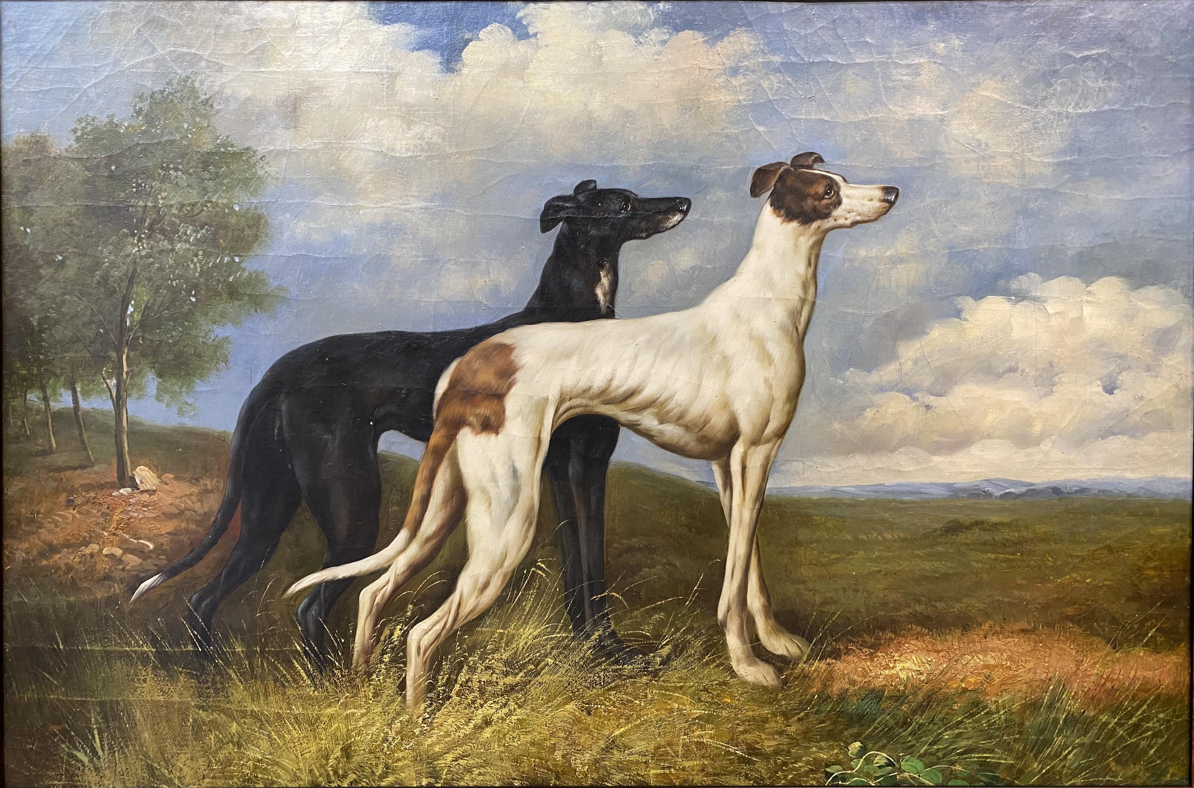 Dos perros galgos - Painting de Unknown