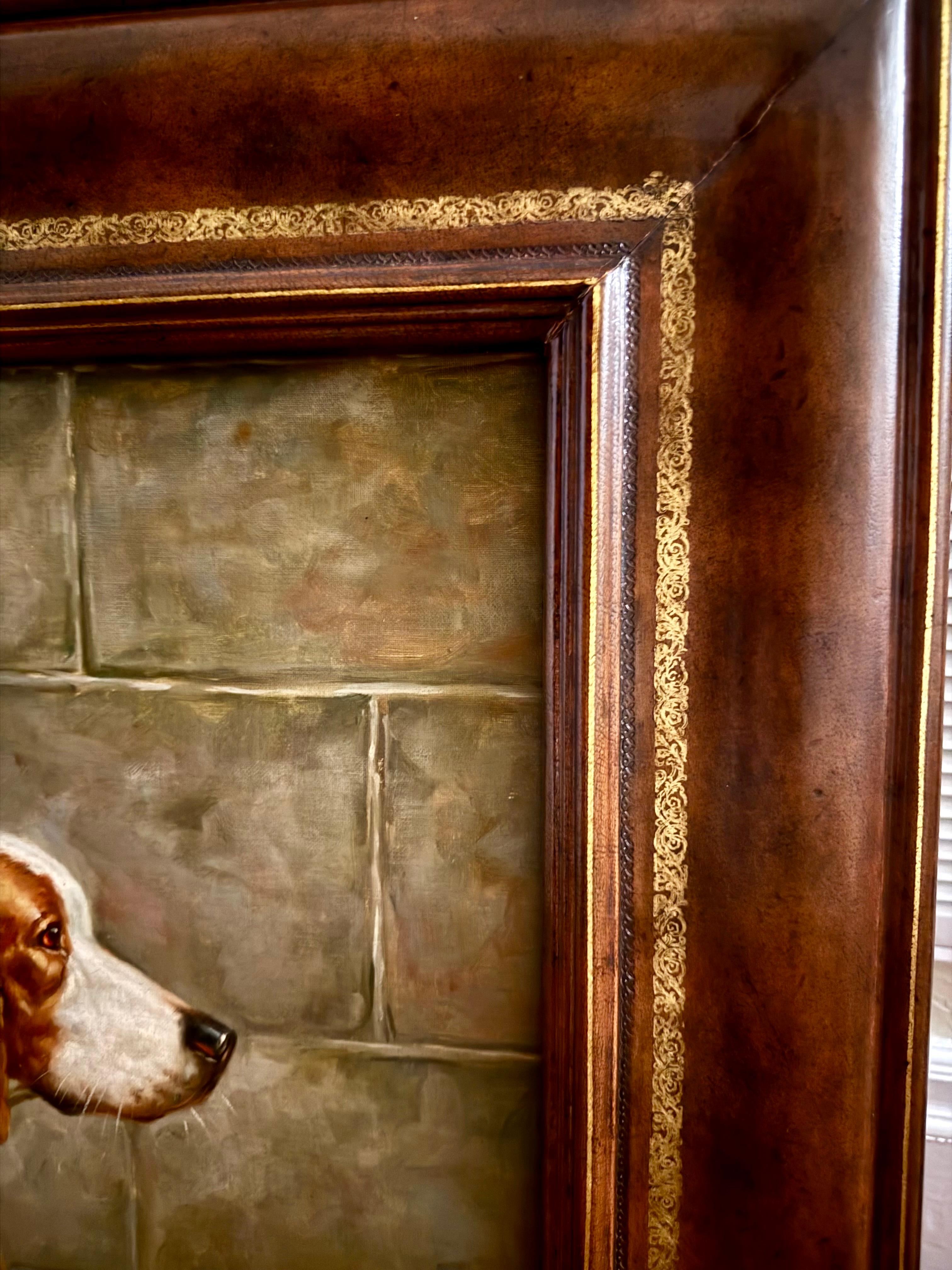 Dos sabuesos Siglo XX Óleo, lienzo sobre tabla en venta 2