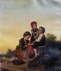 Two Italian School Portraits of Children, c. 1800s