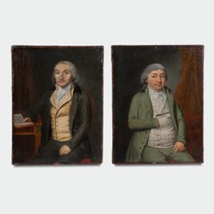Two Mid 18th Century Oil on Canvas Portraits of Gentlemen