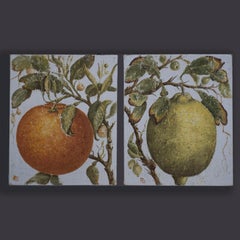 Two Oils on Canvas – A Stylised Orange and Lemon