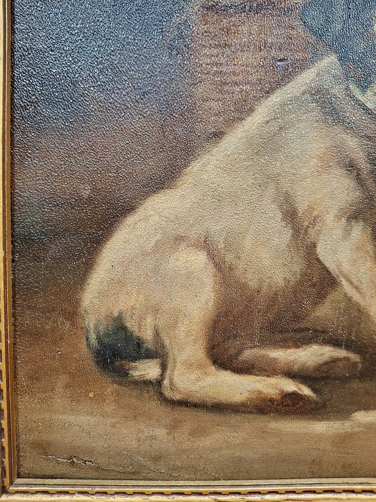 S'il y a bien une chose qui fait chaud au cœur - en supposant que vous aimez les chiens si vous lisez ces détails - le duo de cette photo est tout à fait à la hauteur. L'artiste inconnu, inspiré par le célèbre peintre d'animaux Thomas Dalton