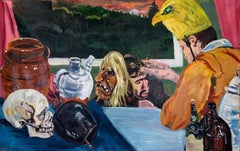 Due giovani a tavola (dopo Velazquez), Quadro su tela di Daniel Duford, 2022