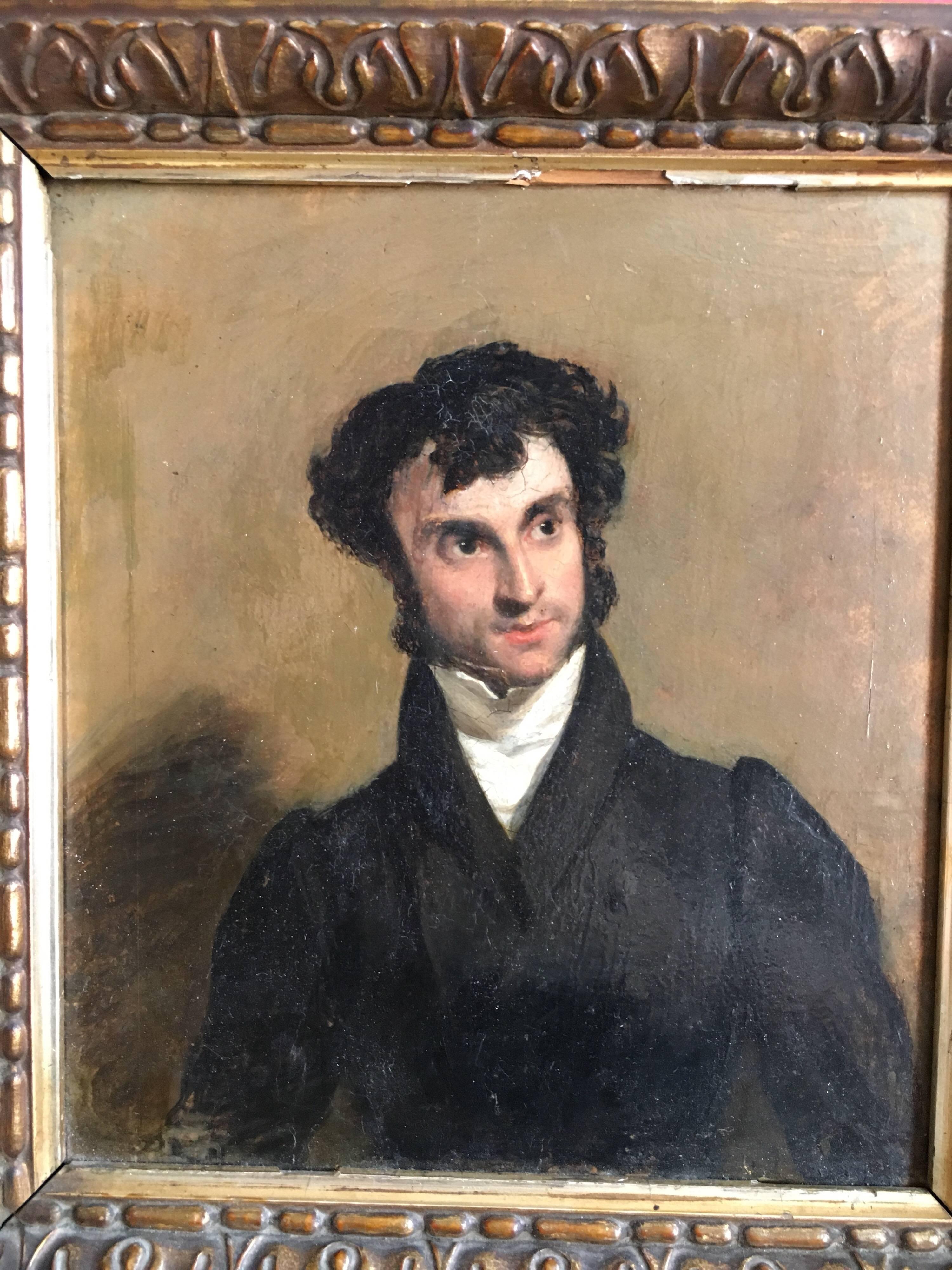 Uncle Harry Halton, Fine Georgian English Portrait  - Victorian Painting by Unknown