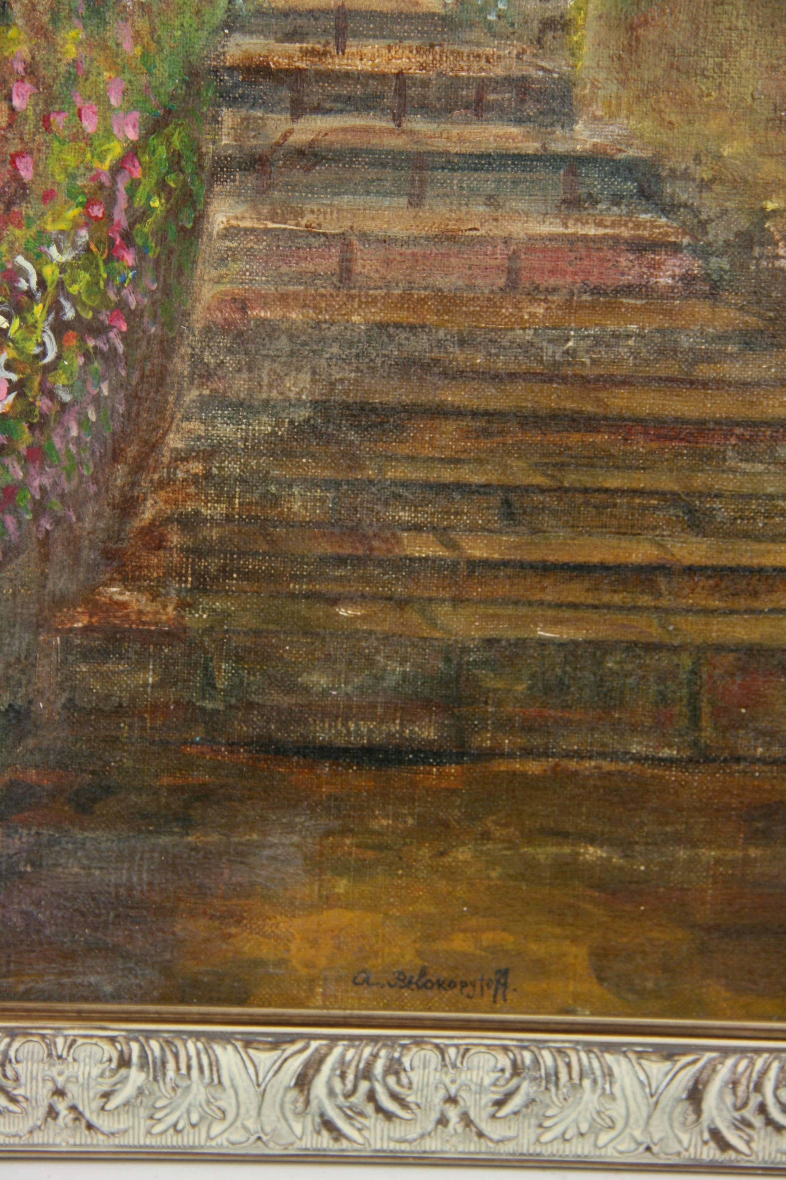 Under The Tuscan Sun  Country House Landscape circa 1920's For Sale 1