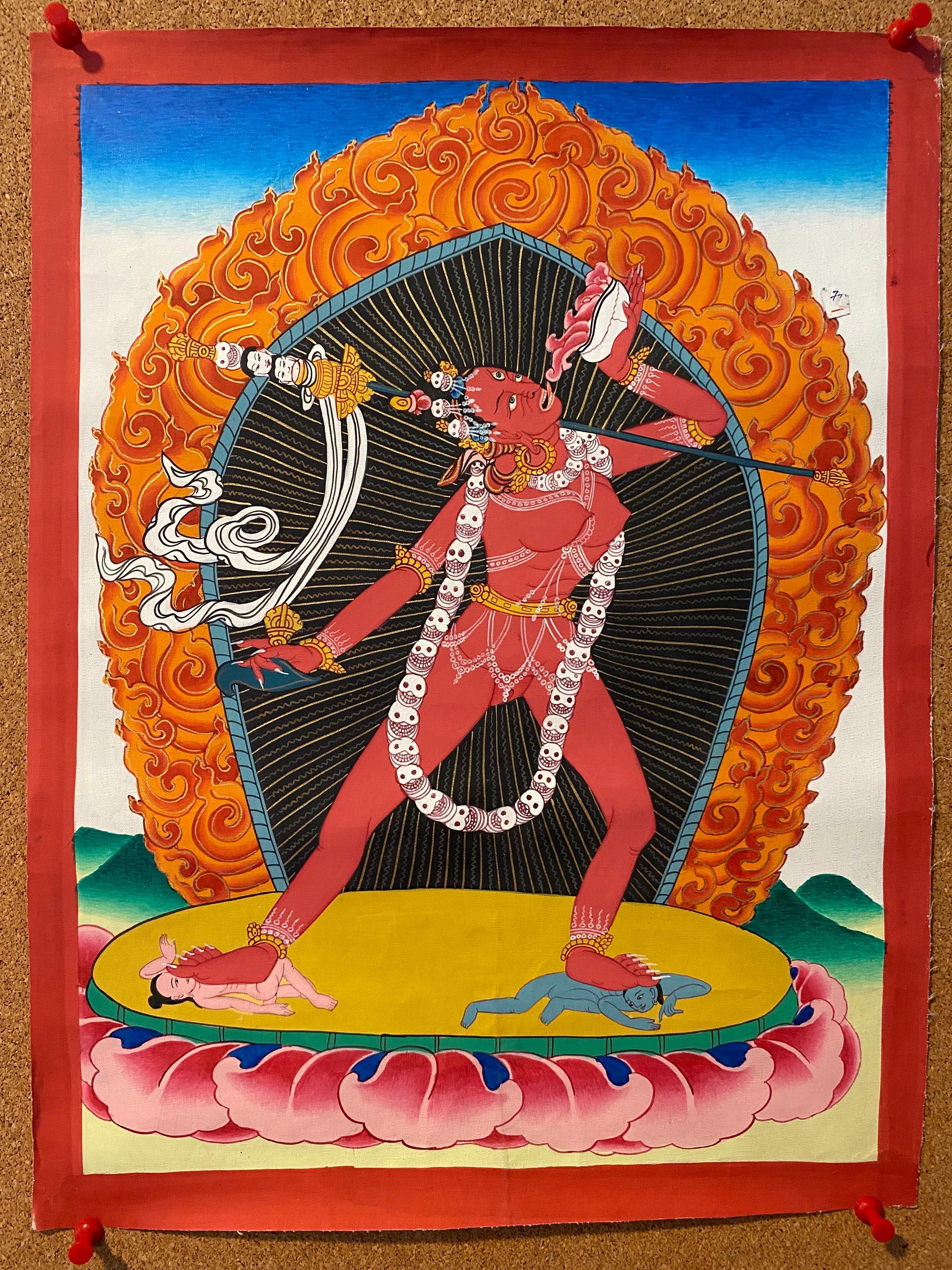 Thangka painting dates back to 7th century after Buddhism was spread in the Himalayan region (Nepal, Bhutan, Tibet and Northern India). In Eastern world Thangka is considered to be a part of Abhi-Dharma which means 