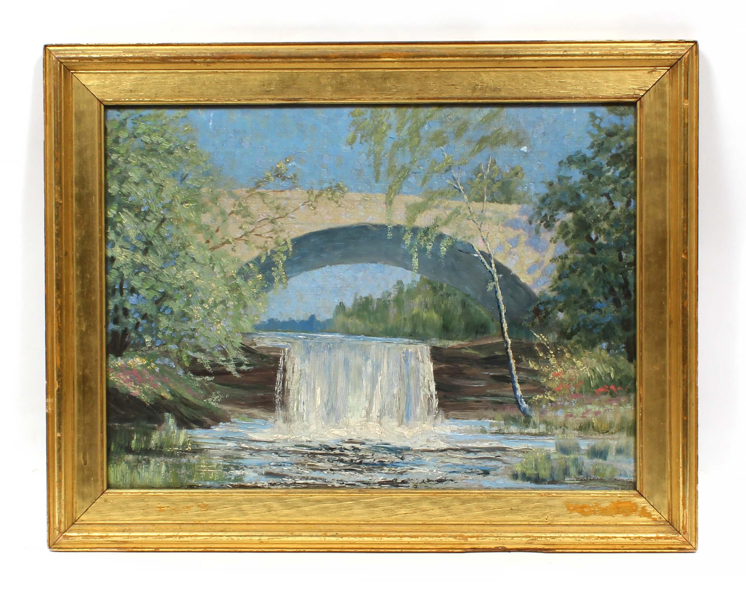 Unknown Antique Landscape Waterfall Rocky River Cleveland 1