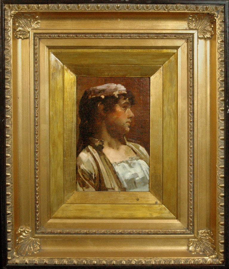 Unknown unknown artist (French); Portrait; oil on board at 1stDibs