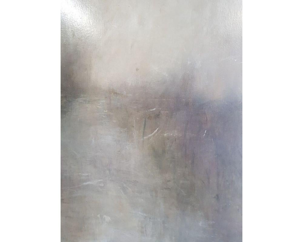 Abstraktes Landschaftsgemälde ohne Titel 17, zeitgenössische Kunst, graue Kunst, Grüne Kunst (Grau), Abstract Painting, von Unknown