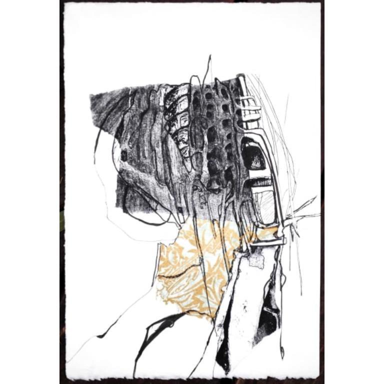 Senza titolo (2) Disegno a collage e inchiostro su carta di stracci, 2003 - Art di Unknown