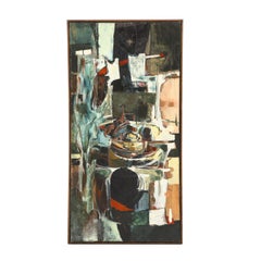 Untitled - Abstract Mid Century Acrylic on Canvas Painting