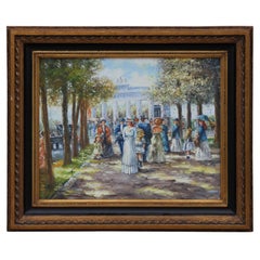 Untitled European Park Landscape Impressionist Painting