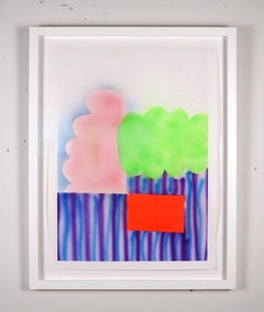 Untitled (Flags), Airbrush on Paper Painting by Alex Blau, 2019