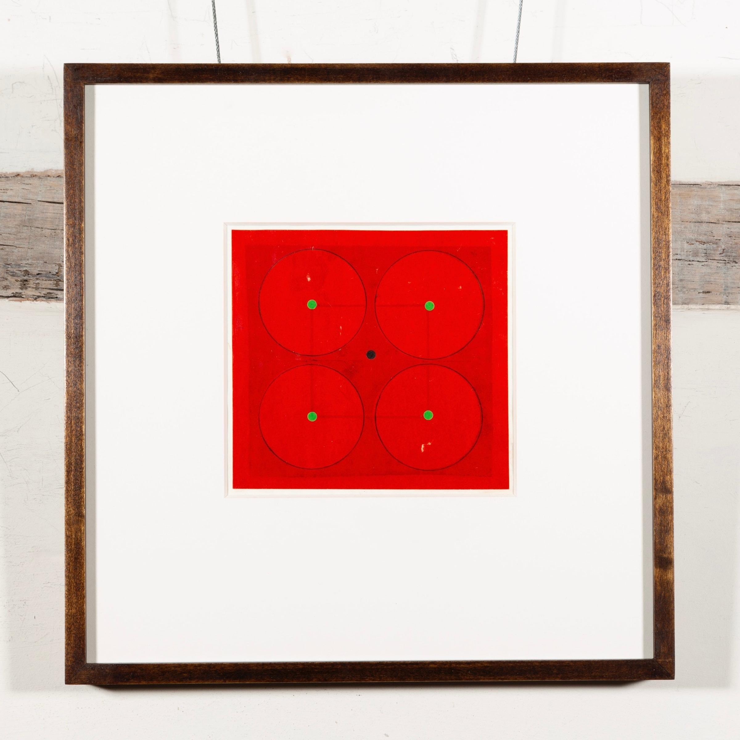 Untitled (Four Red Circles), Collage with Ink Painting, 1972 circa

Additional information:
Medium: Collage with ink
15.2 x 15.2 cm
6 x 6 in

Nathaniel Davies was born in Dowlais, Merthyr Tydfil, and studied at the Cardiff School of Art, where he