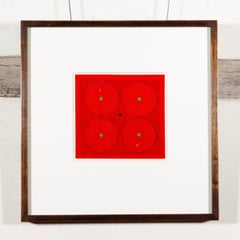 Untitled (Four Red Circles), Collage with Ink by Thomas Nathaniel Davies