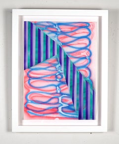 Untitled (light wave), Airbrush on Paper Painting by Alex Blau, 2019