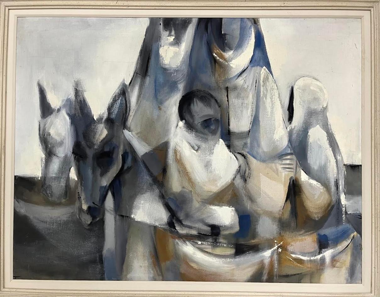 Figurative Painting Unknown - Sans titre (Pèlerins)