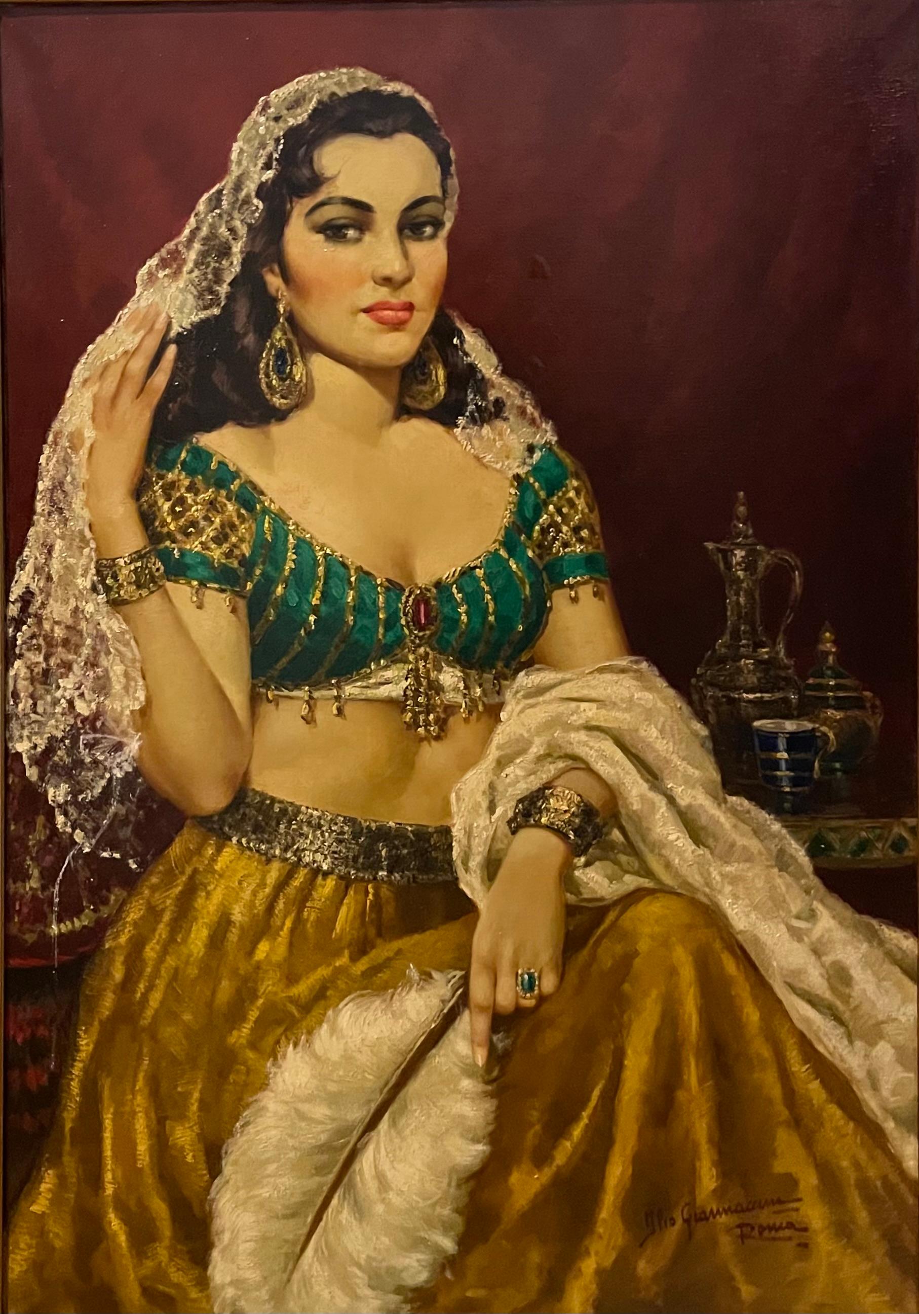 Unknown Portrait Painting - Untitled (Portrait of a Belly Dancer)