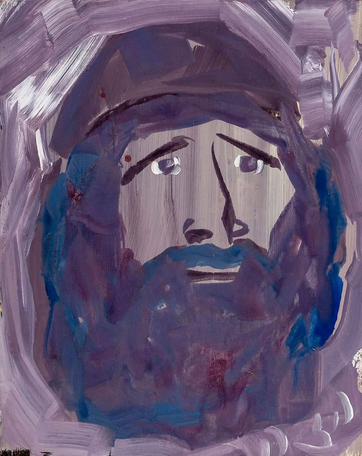 Portrait Painting di Unknown - Senza titolo, Refusnik sovietico, Pittura Judaica