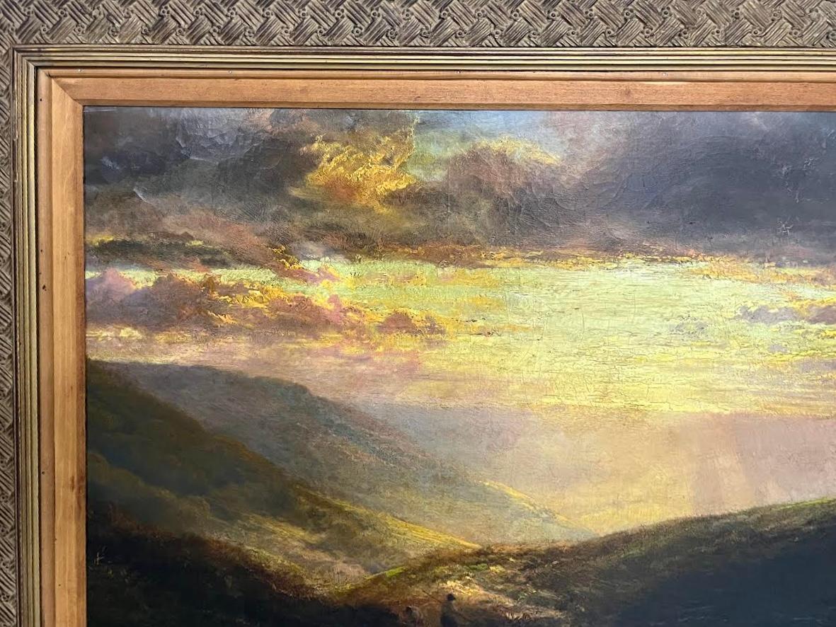 Untitled (Sunset on the hills) - Painting by Unknown