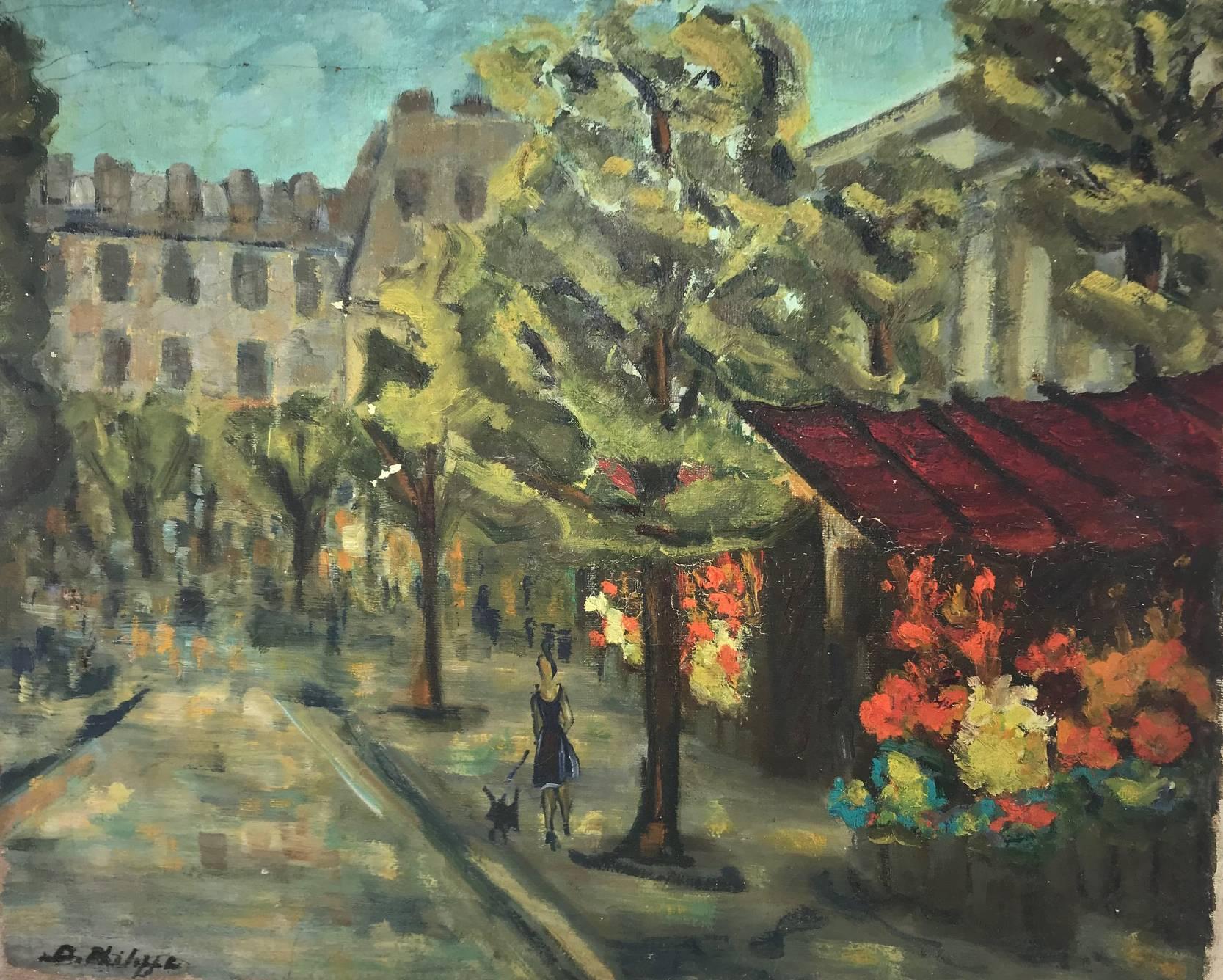 Abstract Painting de Unknown - Sin título: Vista de una calle de la ciudad