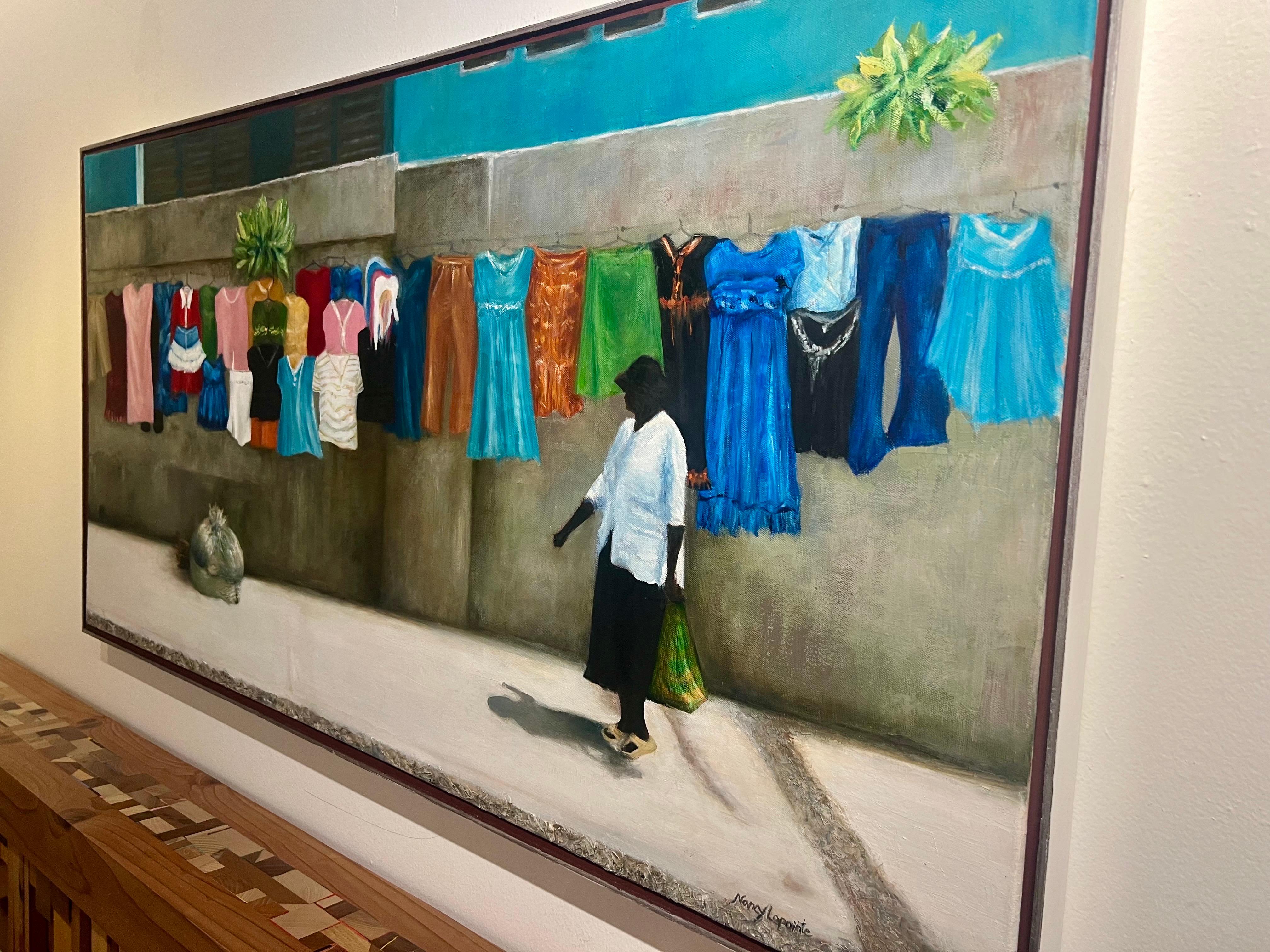 Ohne Titel, Frau, die im Freien geht, Wäsche geht in die Wäsche im Angebot 13