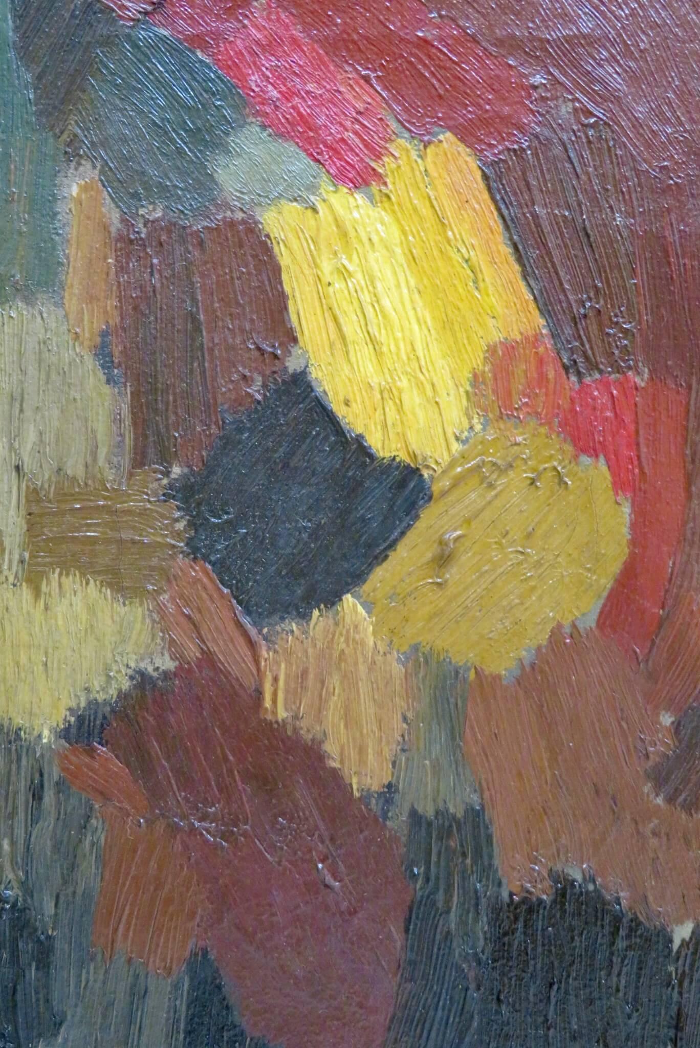Interessante e insolito oggetto francese del 20° secolo? Dipinti ad olio ABSTRACT - UNA COPPIA - Painting Astratto di Unknown