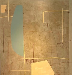 Up Memory de Murray Duncan, técnica mixta sobre tablero de artista, abstracto geométrico