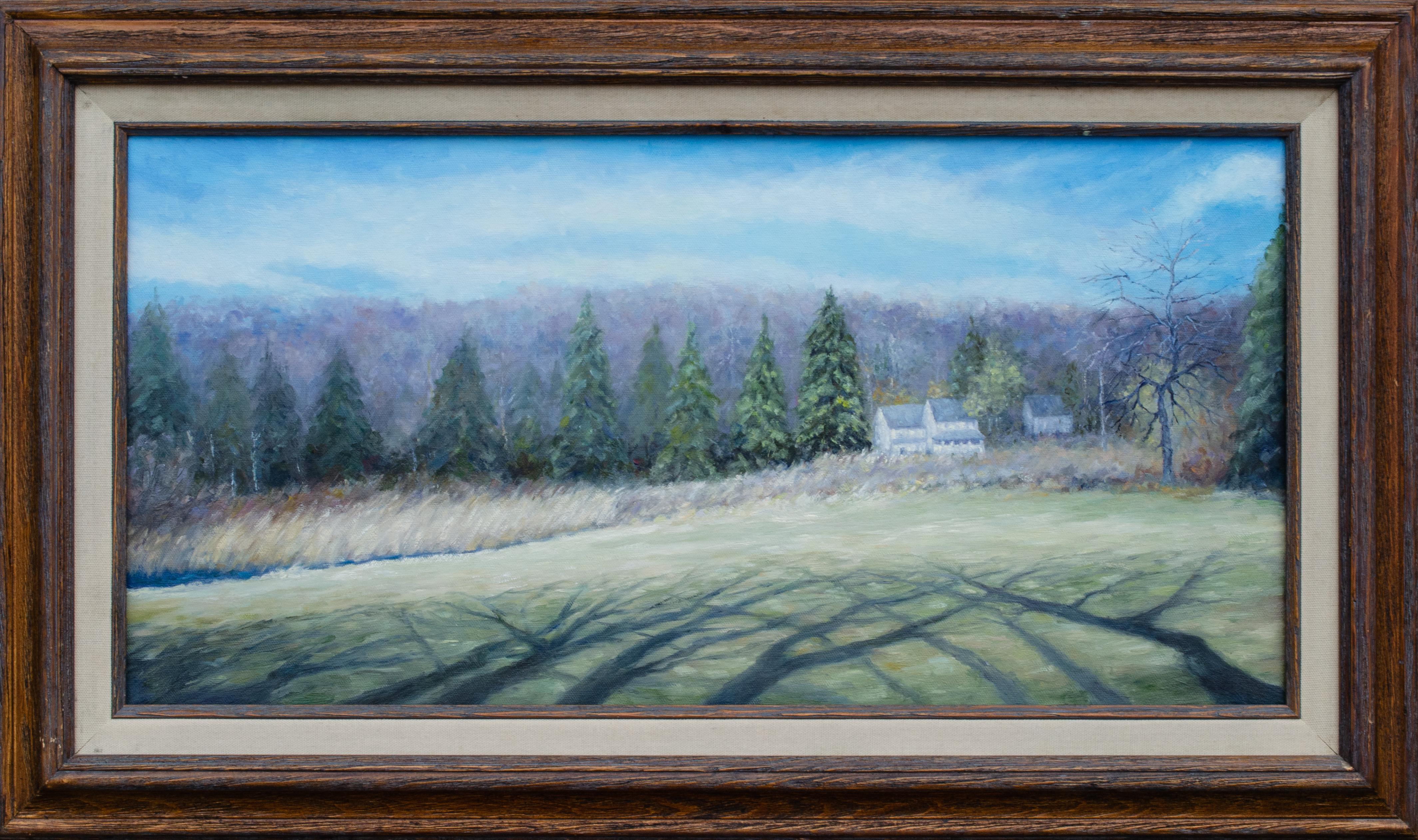 Unknown Landscape Painting - Upstate New York Country Home by Mystery Artist