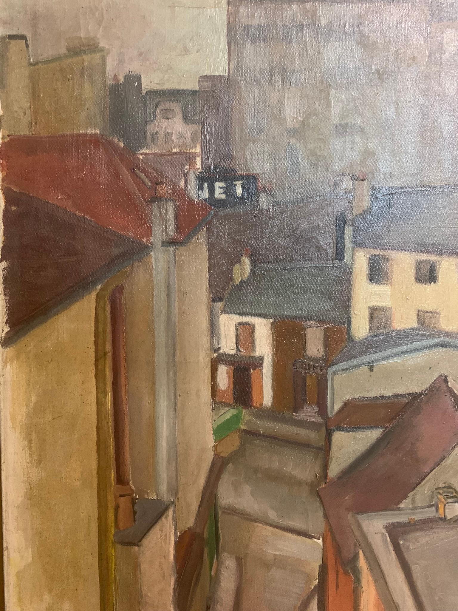 Silencio urbano entre los tejados de París, circa 1920-1930, 100 X 81 Cm en venta 5