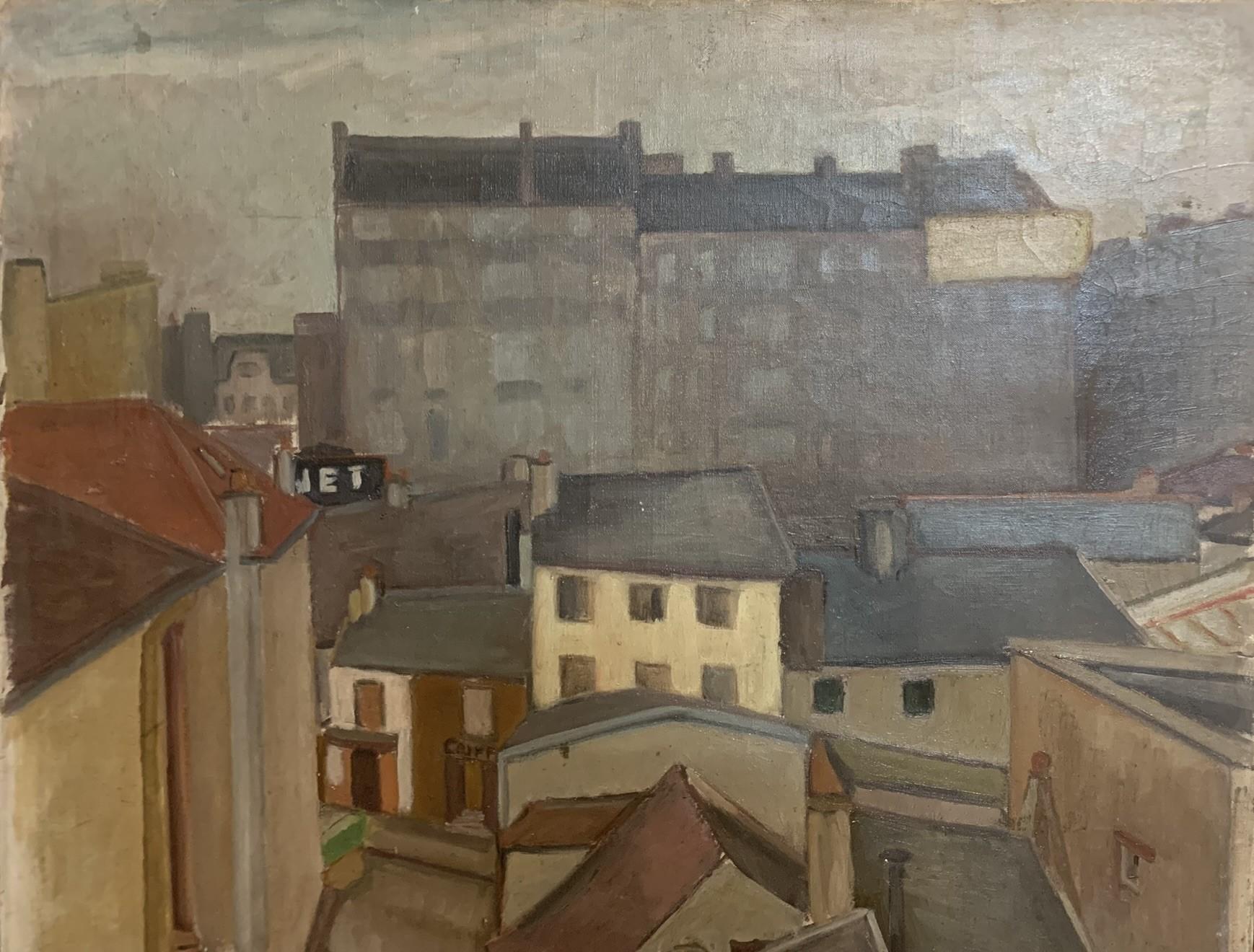
Silencio urbano entre los tejados de París.
Circa 1920-1930.

Dimensiones: 100 x 81 cm
-    Periodo: 1920-1930
-    Escuela francesa
Óleo sobre lienzo.
En buen estado original.

     
Este cuadro, enraizado en la tradición de la École de Paris,