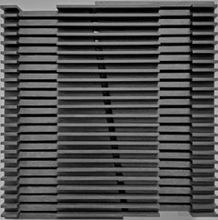 Urbanisme lineaire I modern grey black architectural painting relief