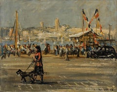 Urs Heinrich Otto Waser (1913-2008) - Framed Oil, At the Ferry Crossing