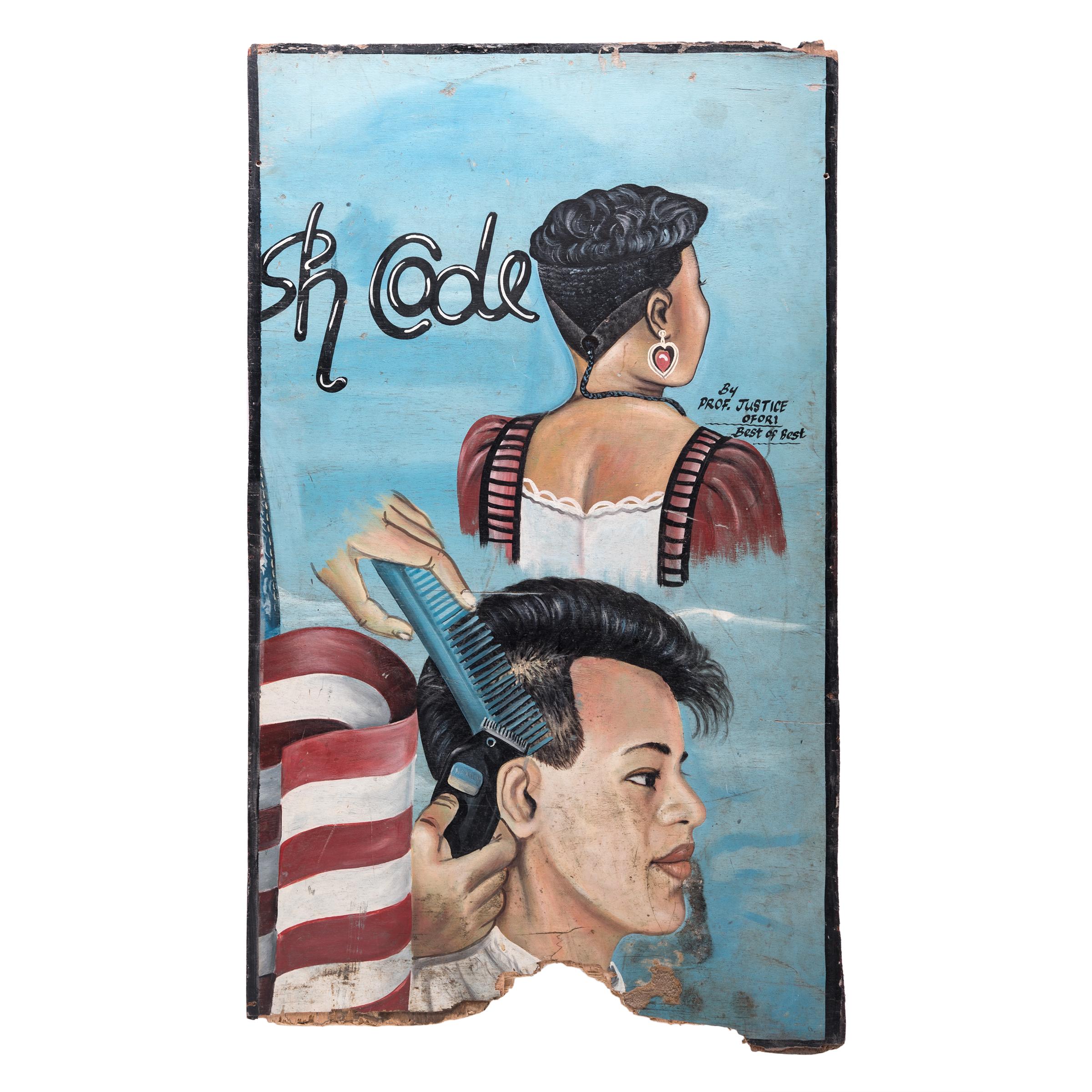USA Hair Cuts - Gray Portrait Painting by Unknown