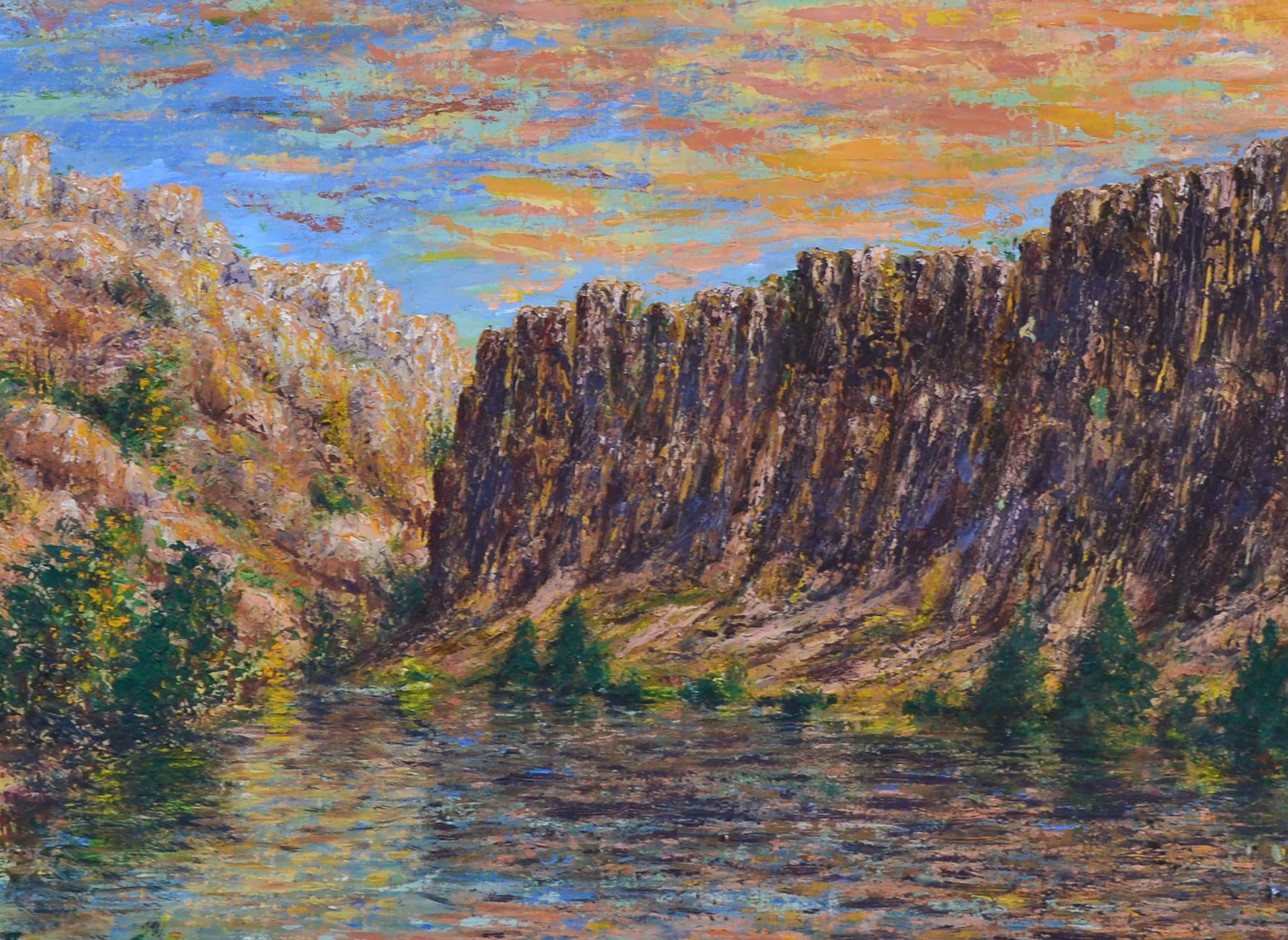 Paysage vintage de la chaîne du désert de l'Utah  - Impressionnisme américain Painting par Unknown